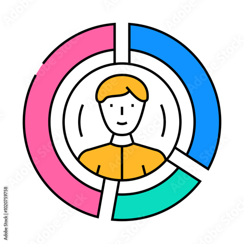 customer segmentation business process line icon vector. customer segmentation business process sign. isolated symbol illustration
