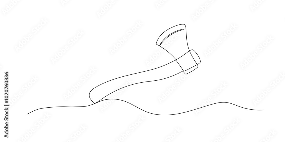 Axe one continuous line illustration. Doodle sketch Axe one continuous line illustration. Doodle sketch