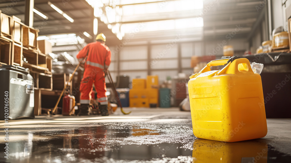 custom made wallpaper toronto digitalWorker Cleaning Hazardous Chemical Spill in Warehouse