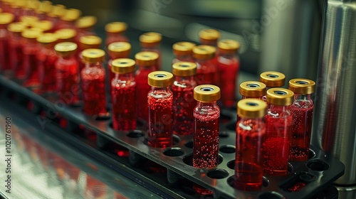 A tray of blood samples prepared for screening