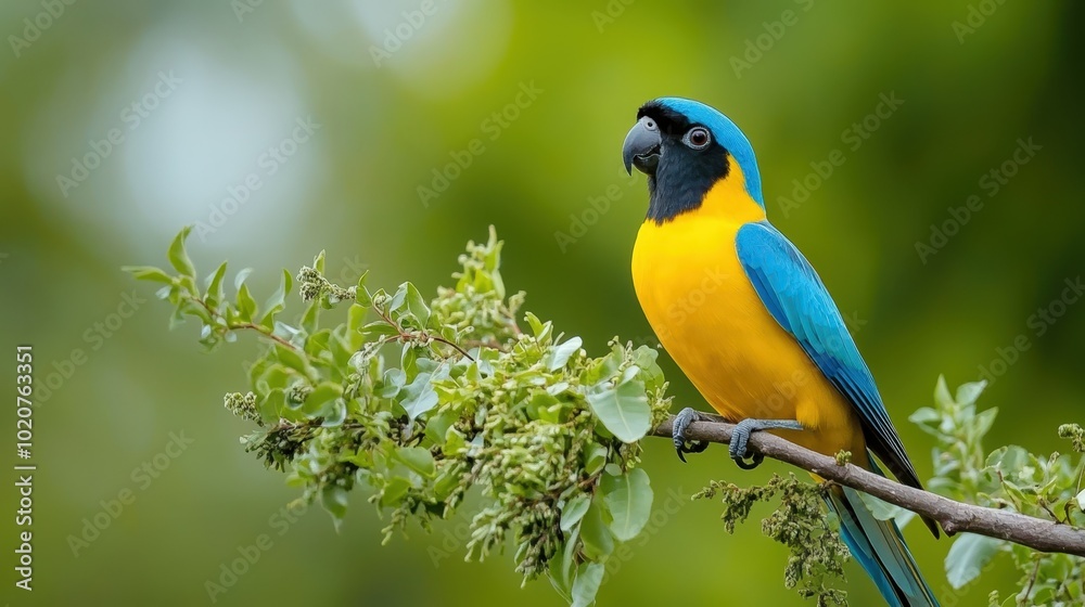 Vibrant parrot perched on branch Vibrant parrot perched on branch