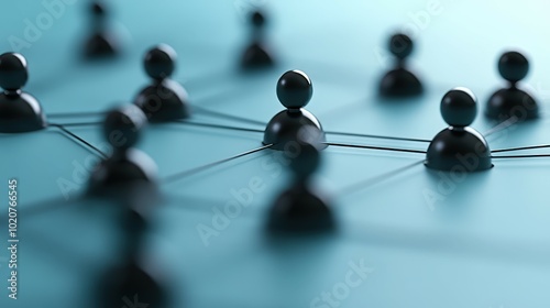 Connected black spheres on a teal background