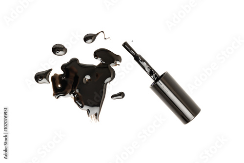 Wallpaper Mural Nail polish brush and a puddle of spilled polish on a table Torontodigital.ca