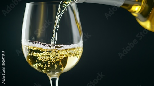 Elegant Hand Pouring Wine Into a Glass photo