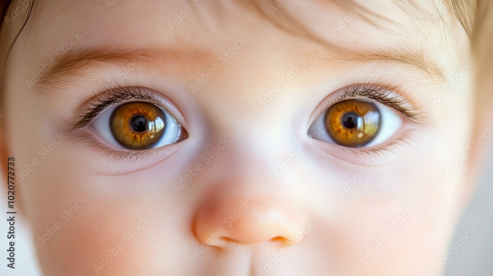 Naklejka premium Close-Up of Baby Eyes Opening for the First Time