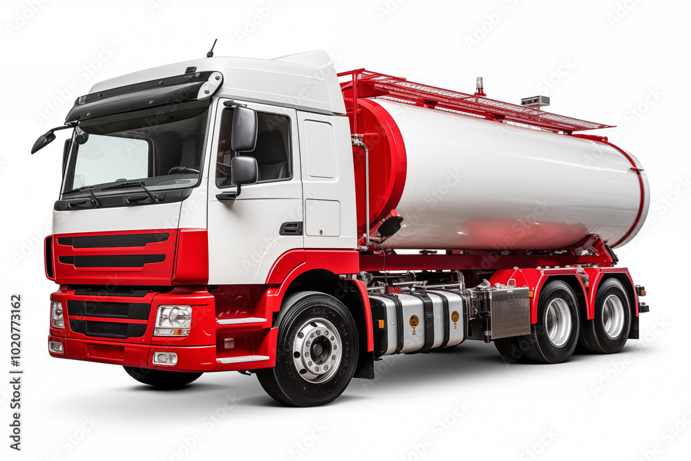Modern truck for transportation of bulk materials on a white background with shadow