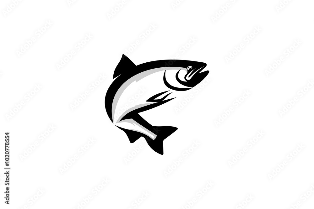 Salmon Fish Wildlife Outline Design Illustration Silhoutte Salmon Fish Wildlife Outline Design Illustration Silhoutte