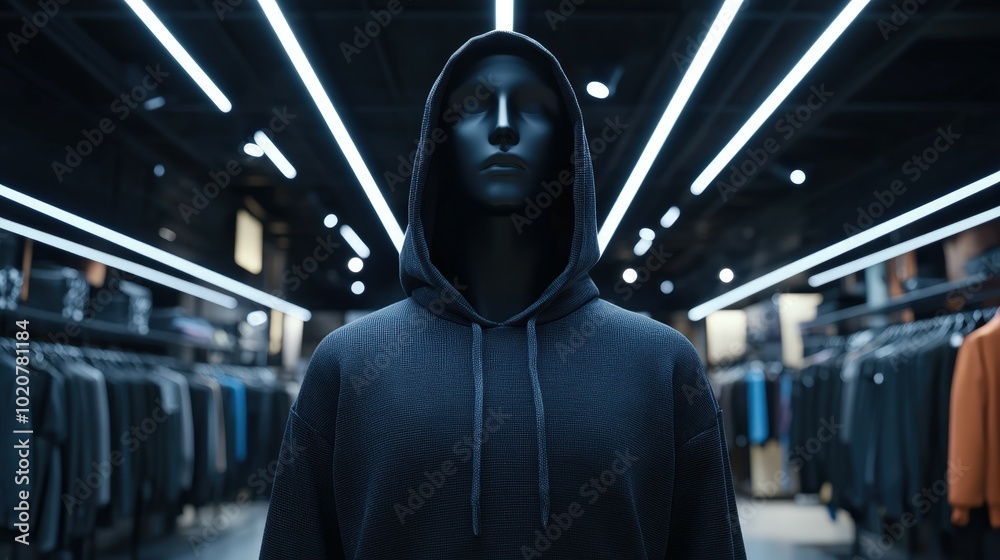 mysterious hooded figure in dark corridor