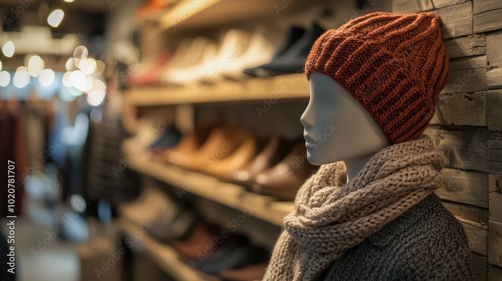 Cozy winter apparel on display Cozy winter apparel on display
