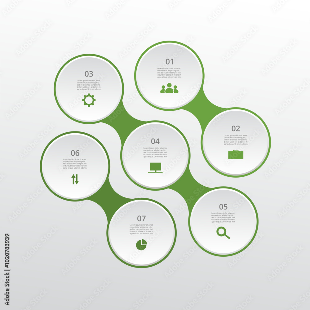 Molecule template with 7 steps, options, parts or processes. Presentation of nanotechnology, teamwork or business processes. Molecule template with 7 steps, options, parts or processes. Presentation of nanotechnology, teamwork or business processes.