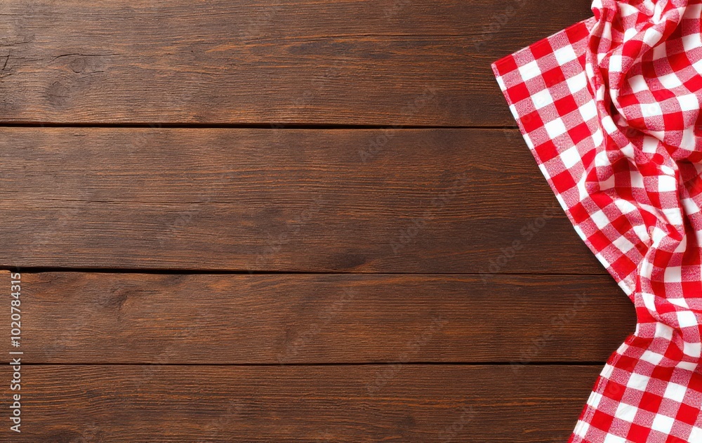 Classic Picnic Table Setup with Checkered Cloth Classic Picnic Table Setup with Checkered Cloth