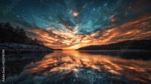 A serene sunset over an arc...