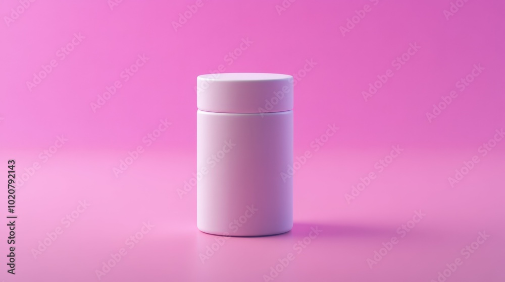 white cosmetic container on pink background white cosmetic container on pink background