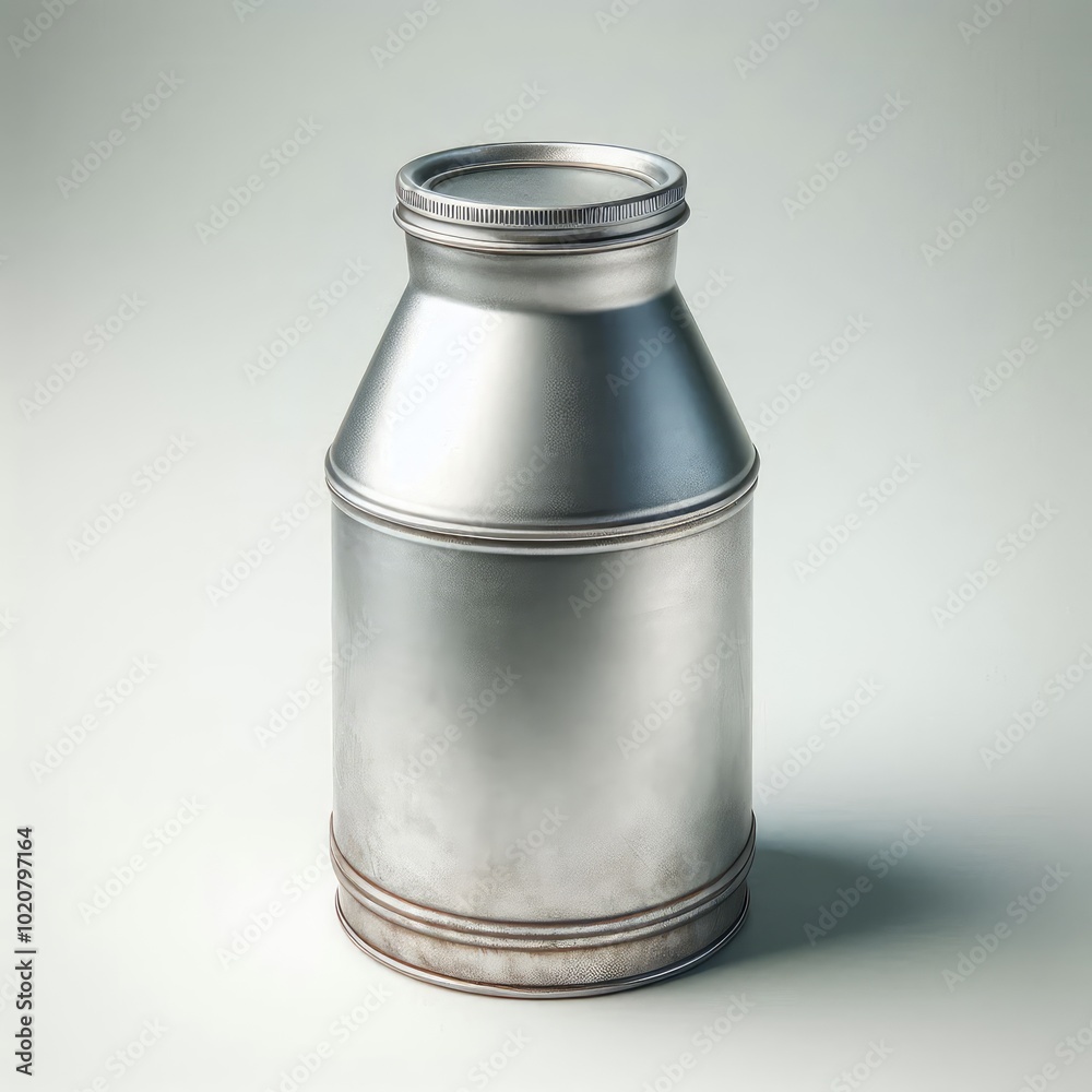Old aluminium milk can isolated on white background Old aluminium milk can isolated on white background