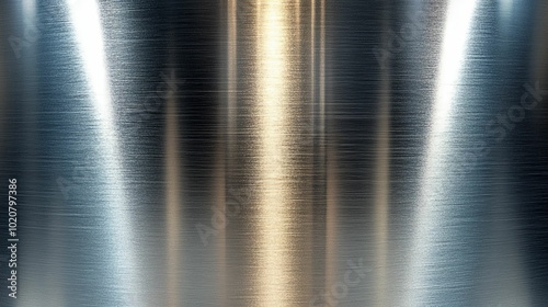 Close-up of Polished Metal Surface with Light Reflections photo