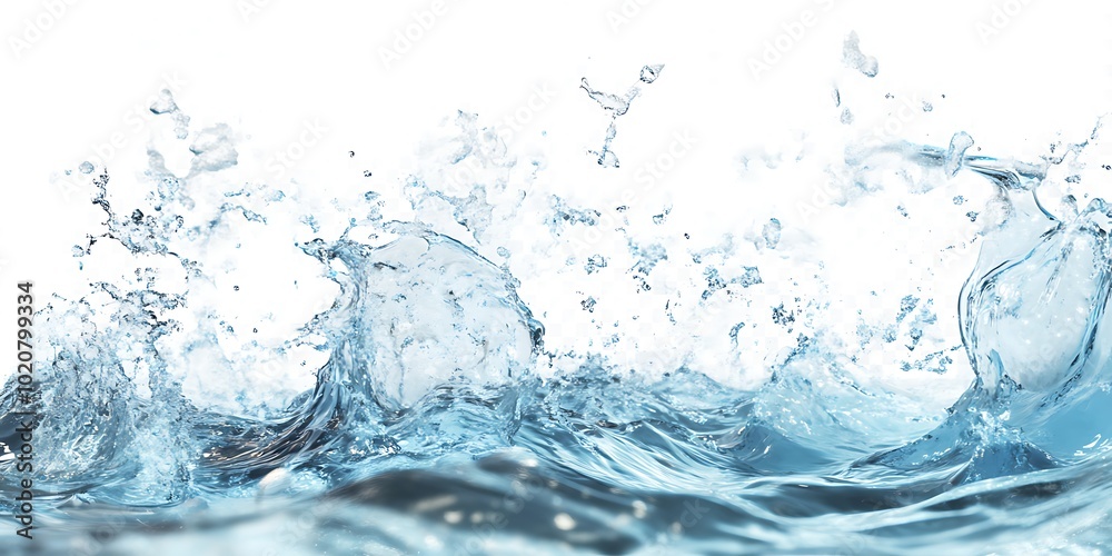 Blue water wave splash isolated on white background. rendering. Blue water wave splash isolated on white background. rendering.