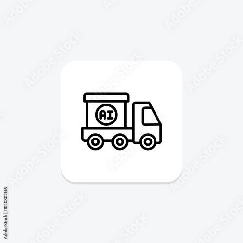 AI in Logistic line icon, vector, pixel perfect, illustrator file