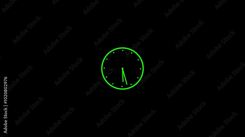 Clock Animation in 12 Hour Loop animation Clock Animation in 12 Hour Loop animation