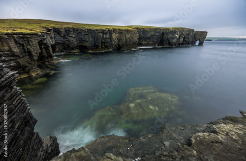 Hole of the Horses Sea Arch, Rousay, Orkney, Scotland photo