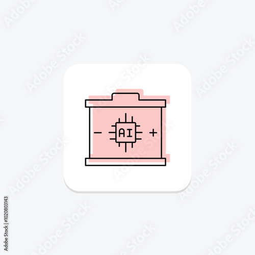 Car Battery color shadow thinline icon , vector, pixel perfect, illustrator file