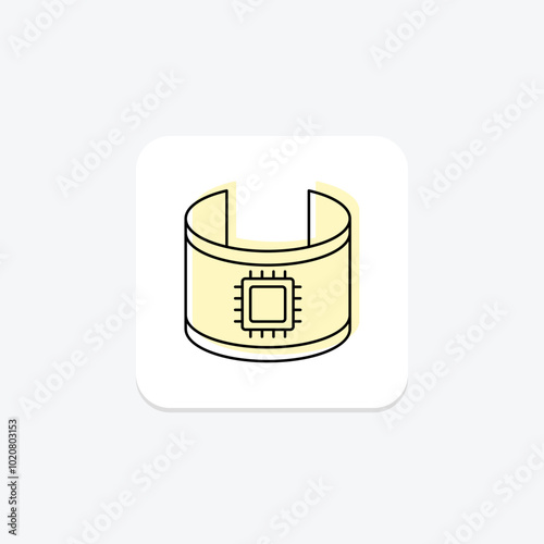 Panorama color shadow thinline icon , vector, pixel perfect, illustrator file