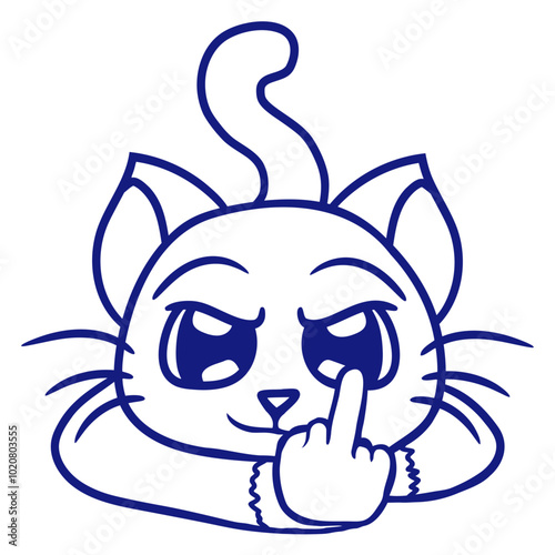 Cat Evil Insult Shows Middle Finger Middlefinger Evil Bad Boy Mean Pet Cheeky