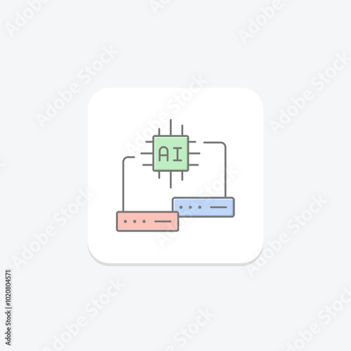 AI Infrastructure lineal color icon , vector, pixel perfect, illustrator file