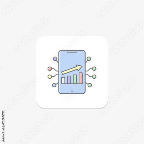 Data Analysis lineal color icon , vector, pixel perfect, illustrator file