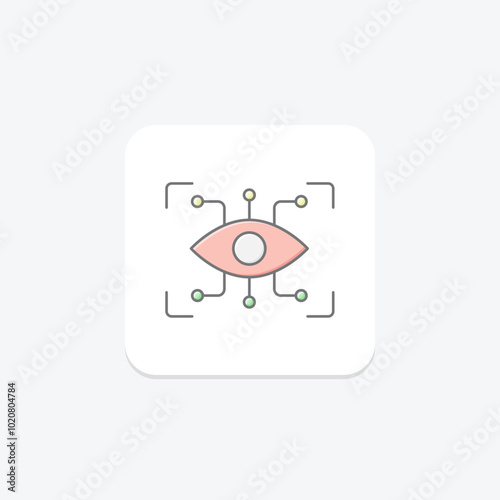 Eyetap lineal color icon , vector, pixel perfect, illustrator file