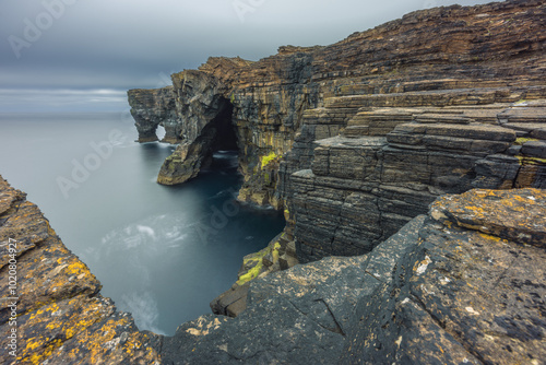 Hole of the Horses Sea Arches, Rousay, Orkney, Scotland photo