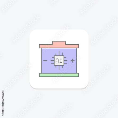 Car Battery lineal color icon , vector, pixel perfect, illustrator file