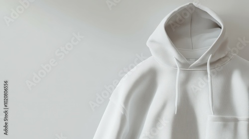 white hoodie on plain background