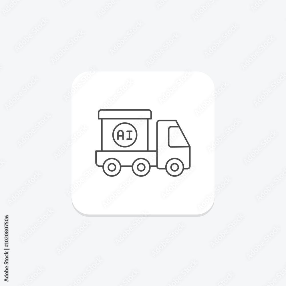 AI in Logistic thinline icon , vector, pixel perfect, illustrator file AI in Logistic thinline icon , vector, pixel perfect, illustrator file