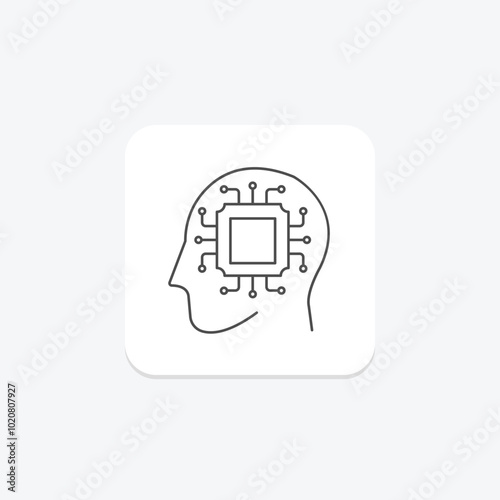 Cybernetics thinline icon , vector, pixel perfect, illustrator file