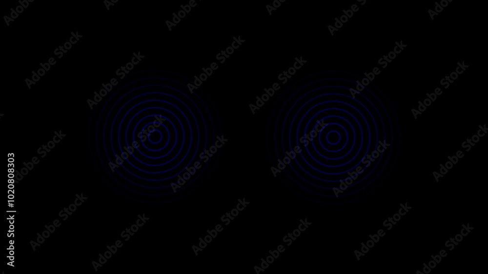 Radio waves animation on black background Radio waves animation on black background