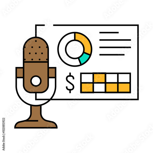 podcast monetization line icon vector. podcast monetization sign. isolated symbol illustration