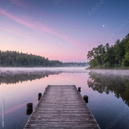 Lake with a dock