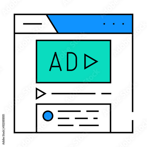 sponsored content line icon vector. sponsored content sign. isolated symbol illustration