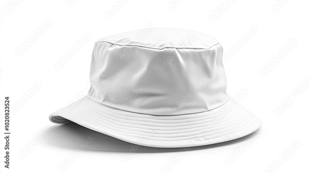 White bucket hat isolated on white. Perfect for adding a casual, stylish element to your design. White bucket hat isolated on white. Perfect for adding a casual, stylish element to your design.