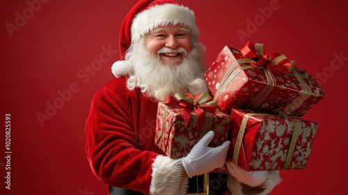 The Jolly Santa with Gifts