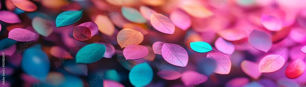 Colorful abstract leaves in vibrant hues on a soft background. Colorful abstract leaves in vibrant hues on a soft background.