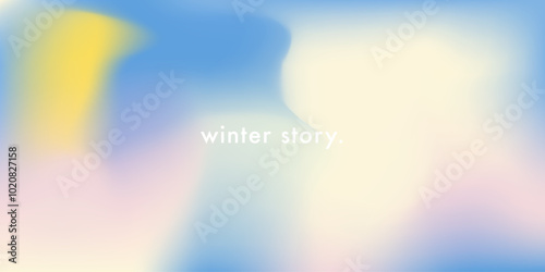 Pastel gradient winter sky background. Abstract blue sky. Northern lights. Light blue color vector banner. Blurred fuzz gradient texture. Vector soft horizontal backdrop. Minimalist design