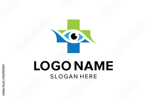 Medical Eye Vector Logo Design. Eye Care Logo Inspiration. Vision Care Vector. Eye Icon.