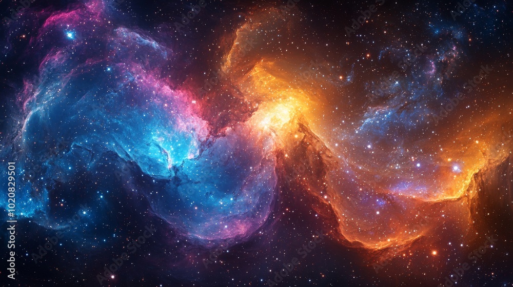 A colorful galaxy cluster, with swirling galaxies of different shapes A colorful galaxy cluster, with swirling galaxies of different shapes