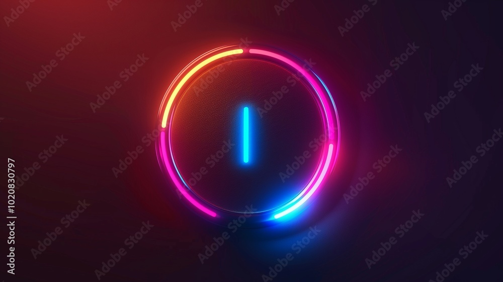 Circle neon light stop button white glow in the dark Circle neon light stop button white glow in the dark