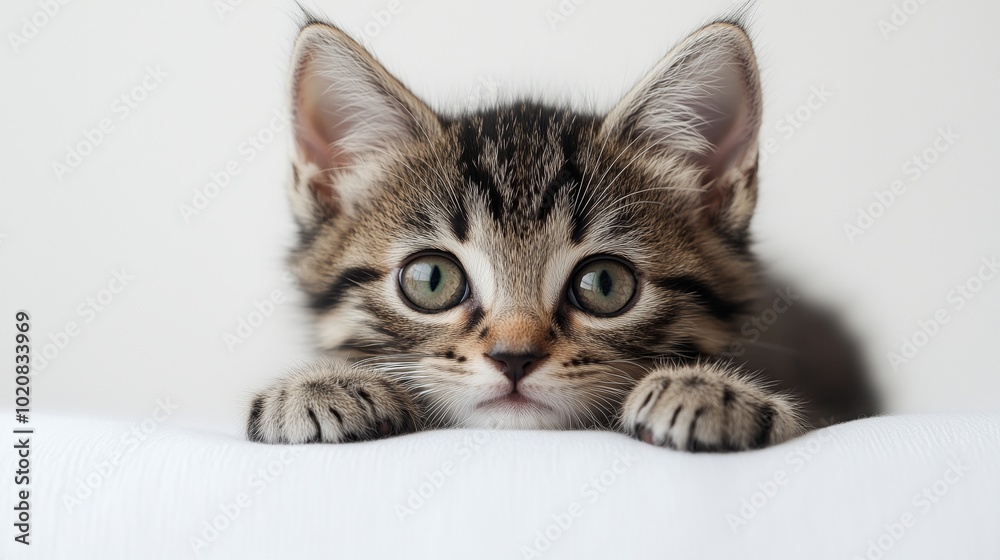 Captivating Image of a Playful Tabby Kitten with Soft Fur Captivating Image of a Playful Tabby Kitten with Soft Fur