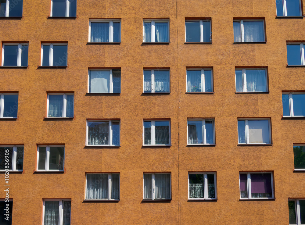 Plastic windows in a residential building Plastic windows in a residential building