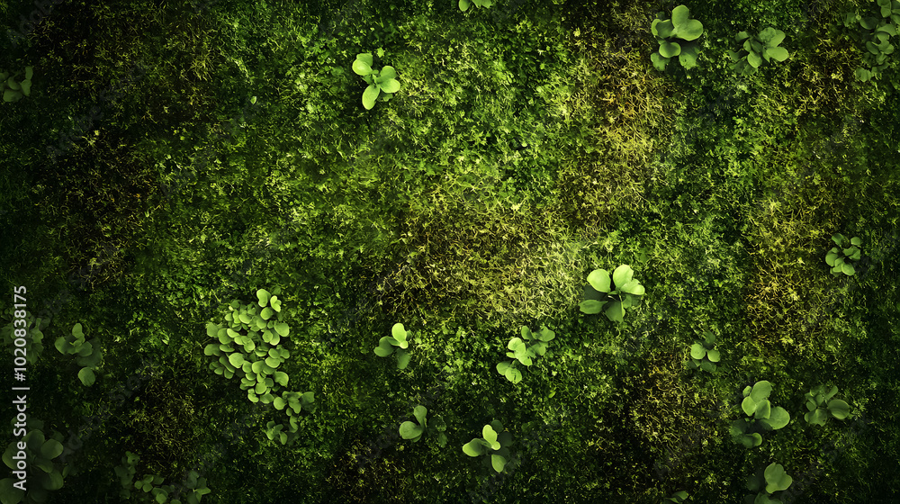 Fototapeta premium Green moss background texture wallpaper.