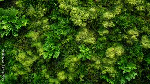 Green moss for background texture.