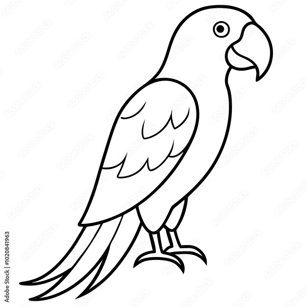 Obraz premium Parrot line art vector illustration